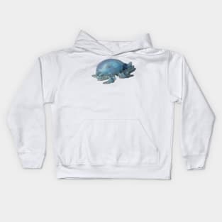 Blue Jellyfish on the Beach Kids Hoodie